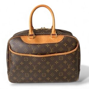 Louis Vuitton Deauville Monogram Travel Bag Cosmetic Weekender Satchel Handbag
